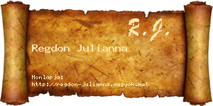 Regdon Julianna névjegykártya